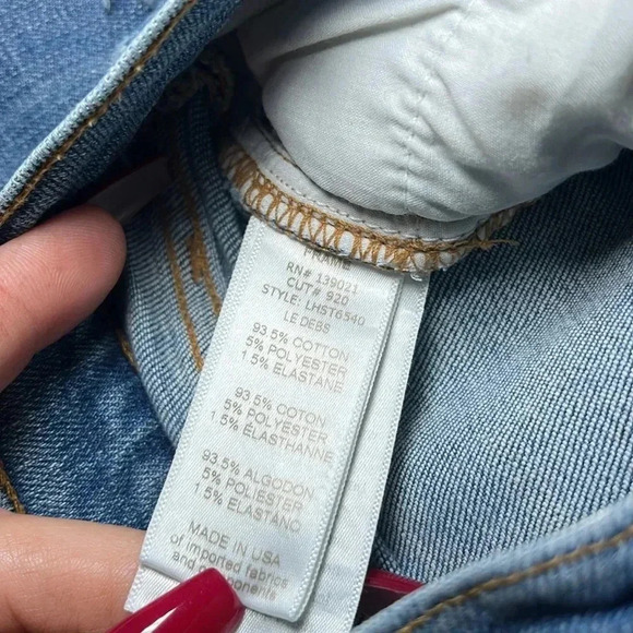 Frame Denim Le High Straight Distressed Jeans Straight Leg Medium Light Wash - Picture 7 of 15